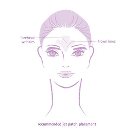 Toute Nuit patch applied between brows reducing frown movement