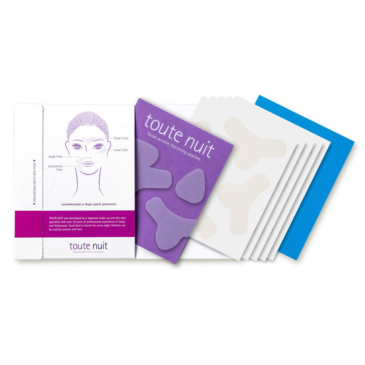 Toute Nuit open box with 20 patches visible offering convenient supply
