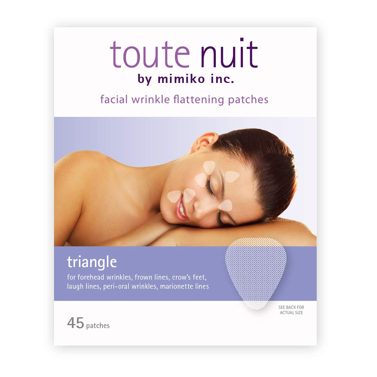 Toute Nuit triangle patch close-up revealing thin texture, comfortable wear benefit