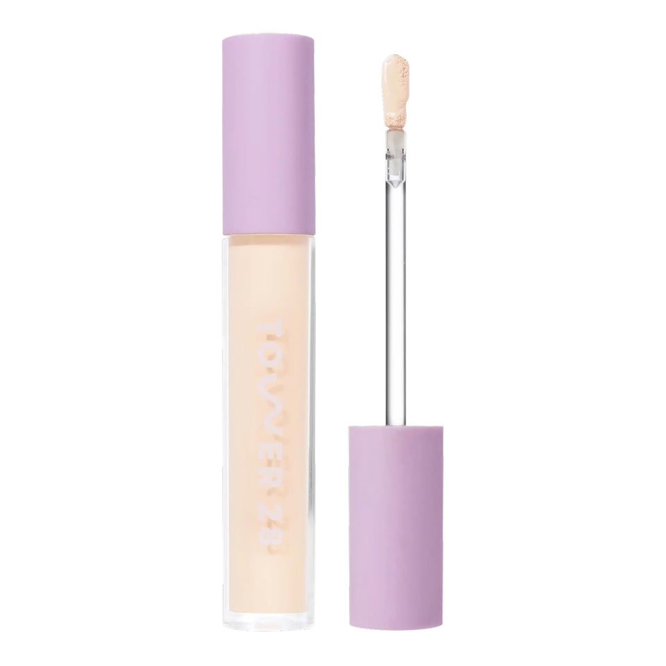 Tower 28 front packaging of Swipe Serum Concealer shows shade and benefit