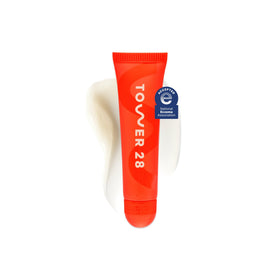Tower 28 front packaging showing clear SOS Vanilla balm and benefits