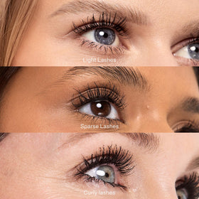 Tower 28 MakeWaves wand close-up with triple-wave bands for precise lash separation