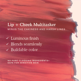 Tower 28 swatches on skin showing Magic Hour rosy nude and true-to-tone payoff