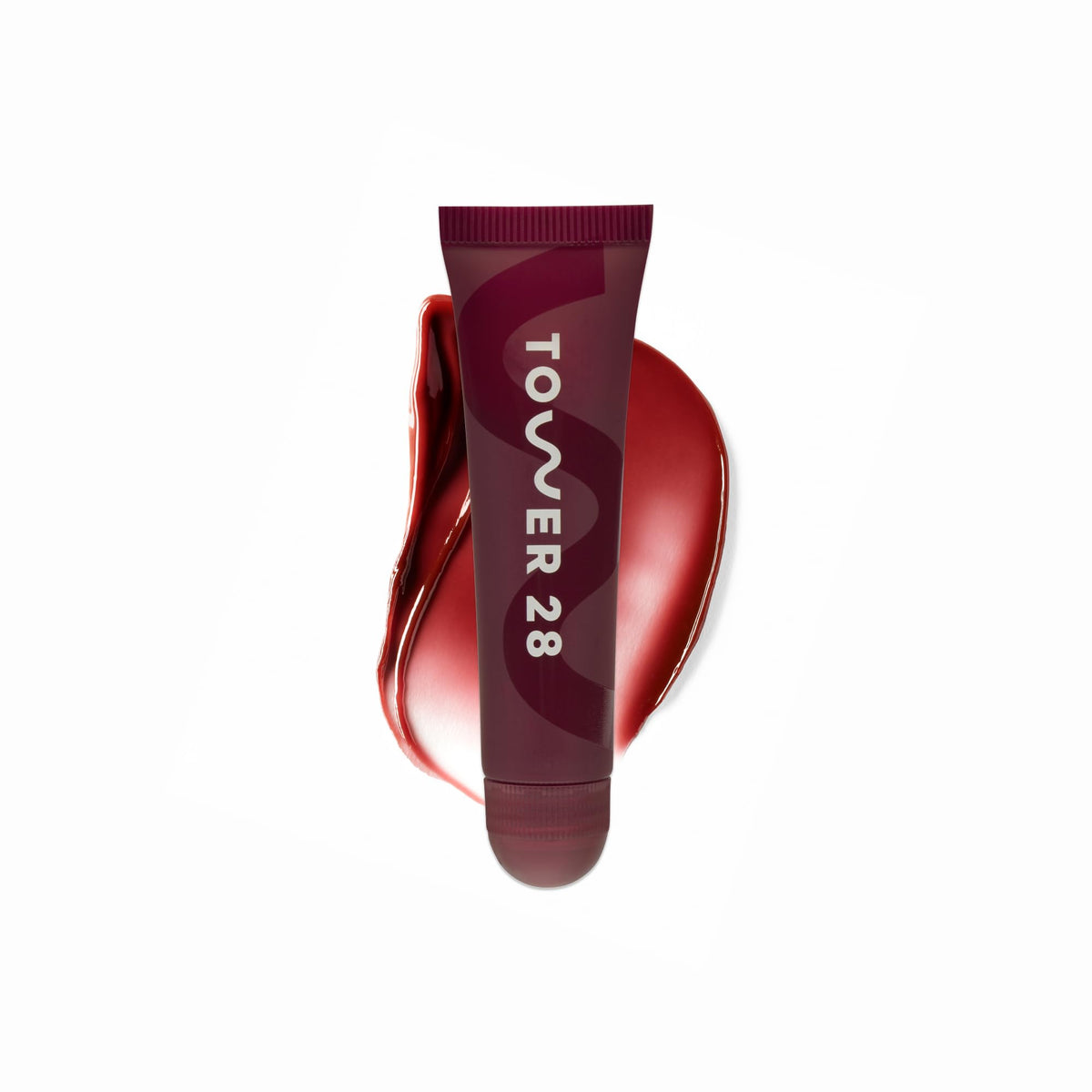 Tower 28 front packaging shows Ube Vanilla shade and glossy finish benefits
