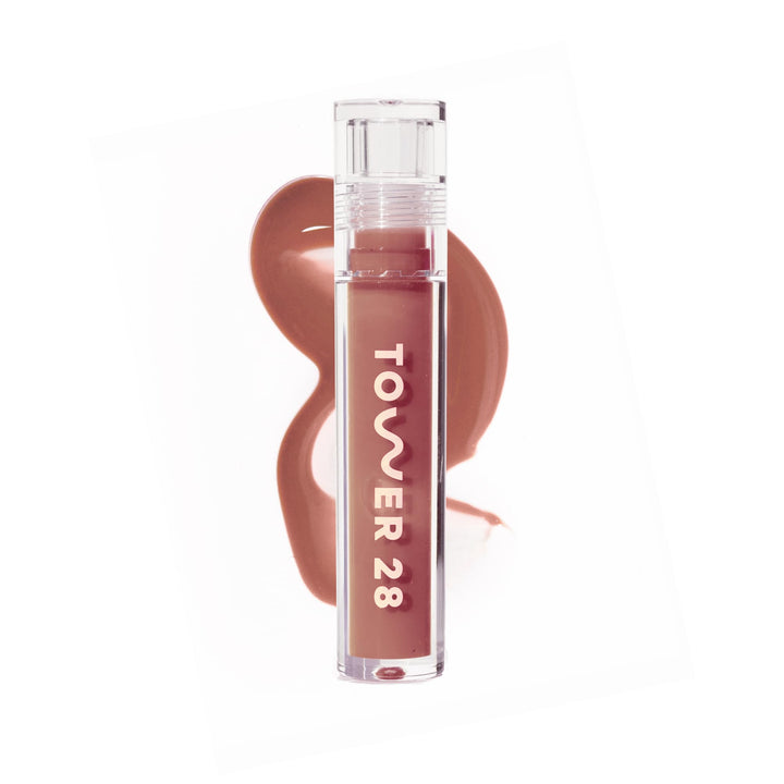 Tower 28 front packaging showing compact gloss tube and shade label for easy identification