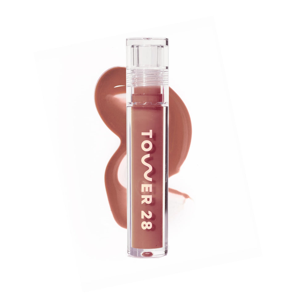 Tower 28 front packaging showing compact gloss tube and shade label for easy identification