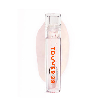Tower 28 ShineOn front packaging showing clear gloss and brand benefit