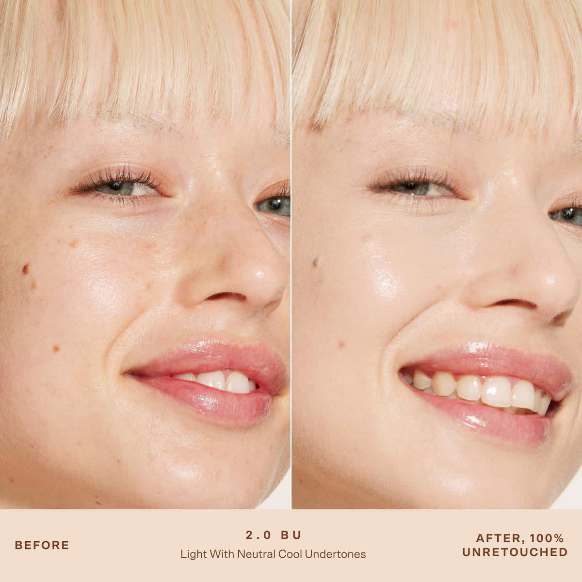 Close-up of creamy concealer texture, shows hydrating smooth finish
