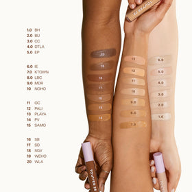 Tower 28 under-eye application showing brightening benefit and natural look