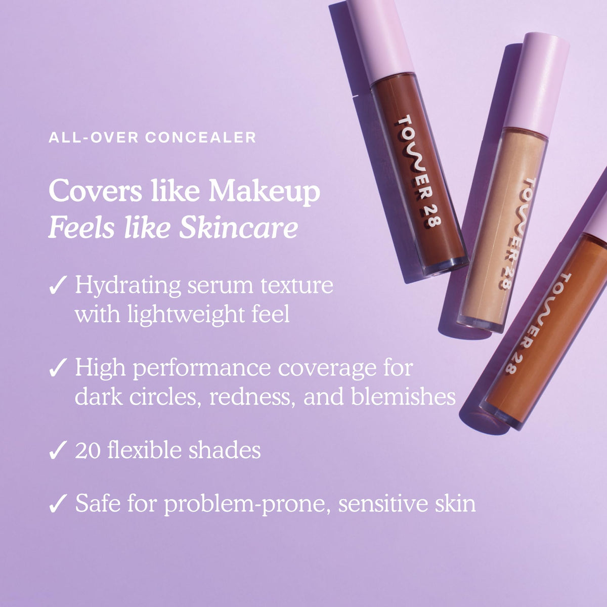 Tower 28 wand applicator demonstrating smooth glide for targeted coverage
