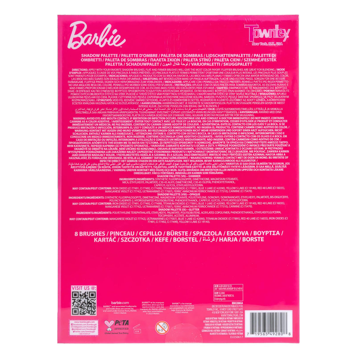 Townley Girl Barbie lifestyle party setting with friends using the palette for group makeovers
