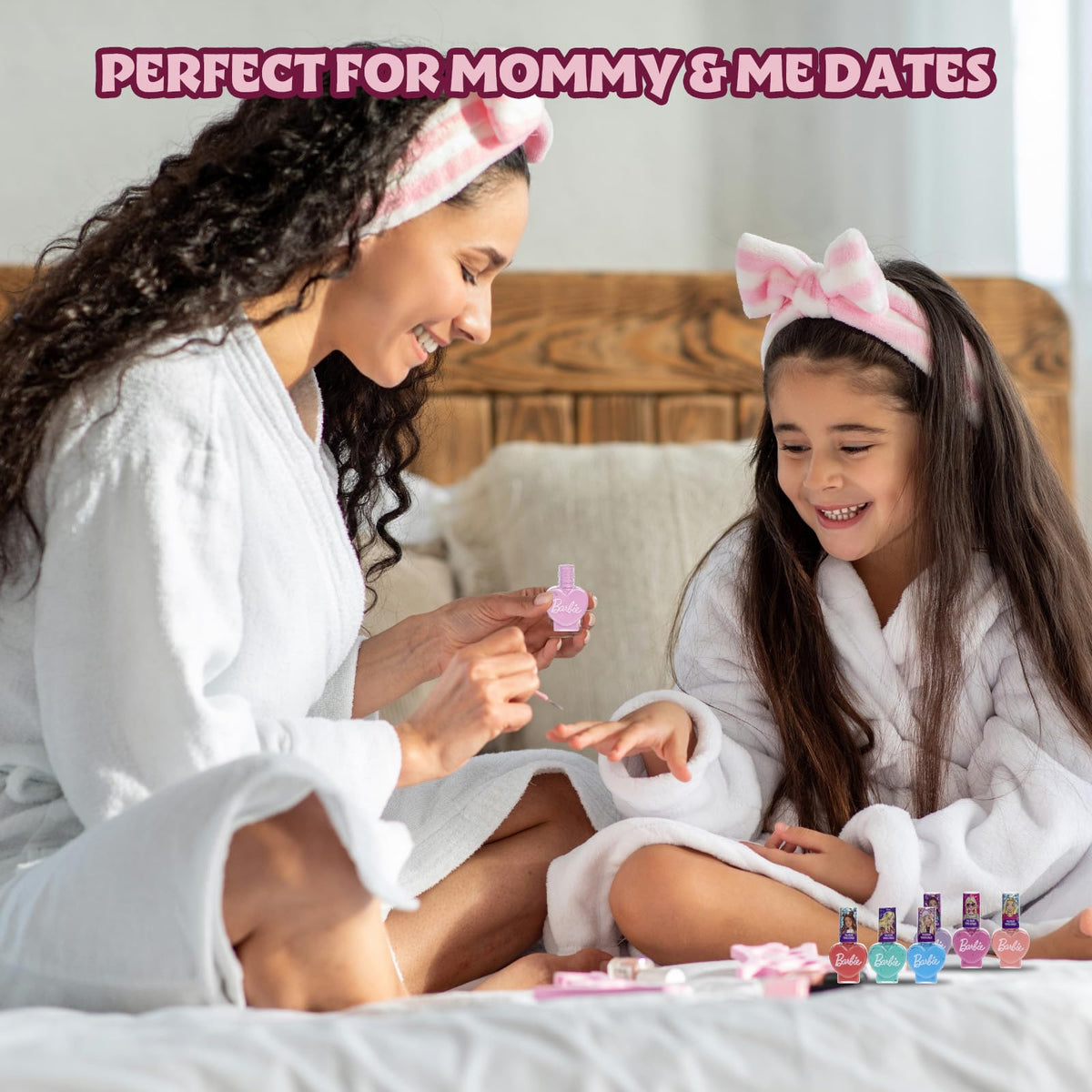 Townley Girl party setup with kids sharing polishes for group play