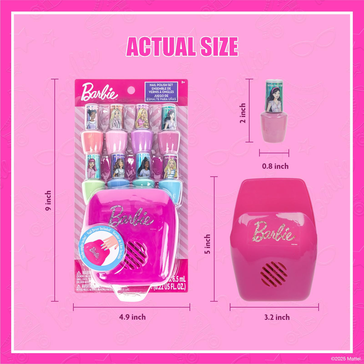 Townley Girl Barbie size comparison with a child’s hand for scale