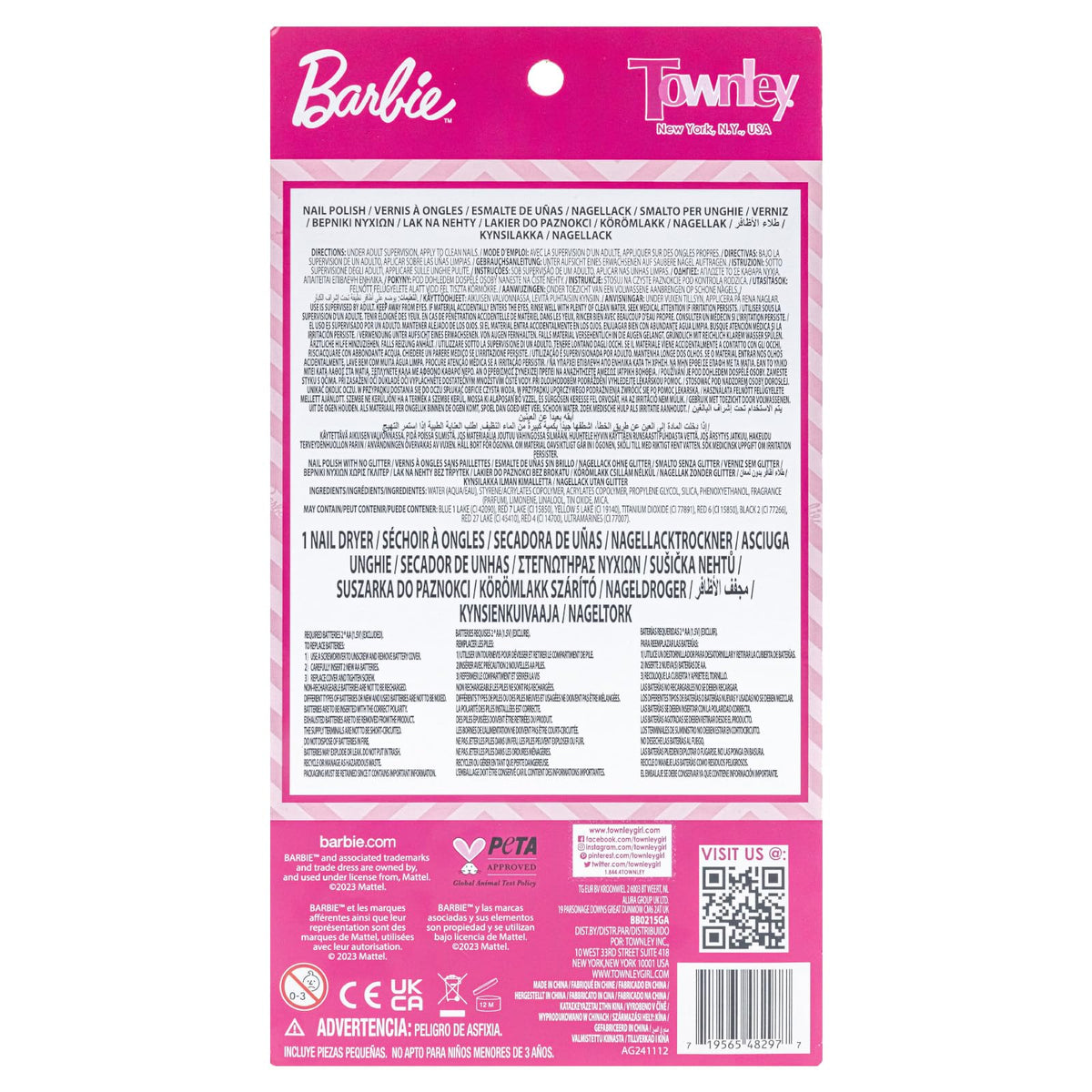 Townley Girl Barbie kit components stored neatly for convenient reuse