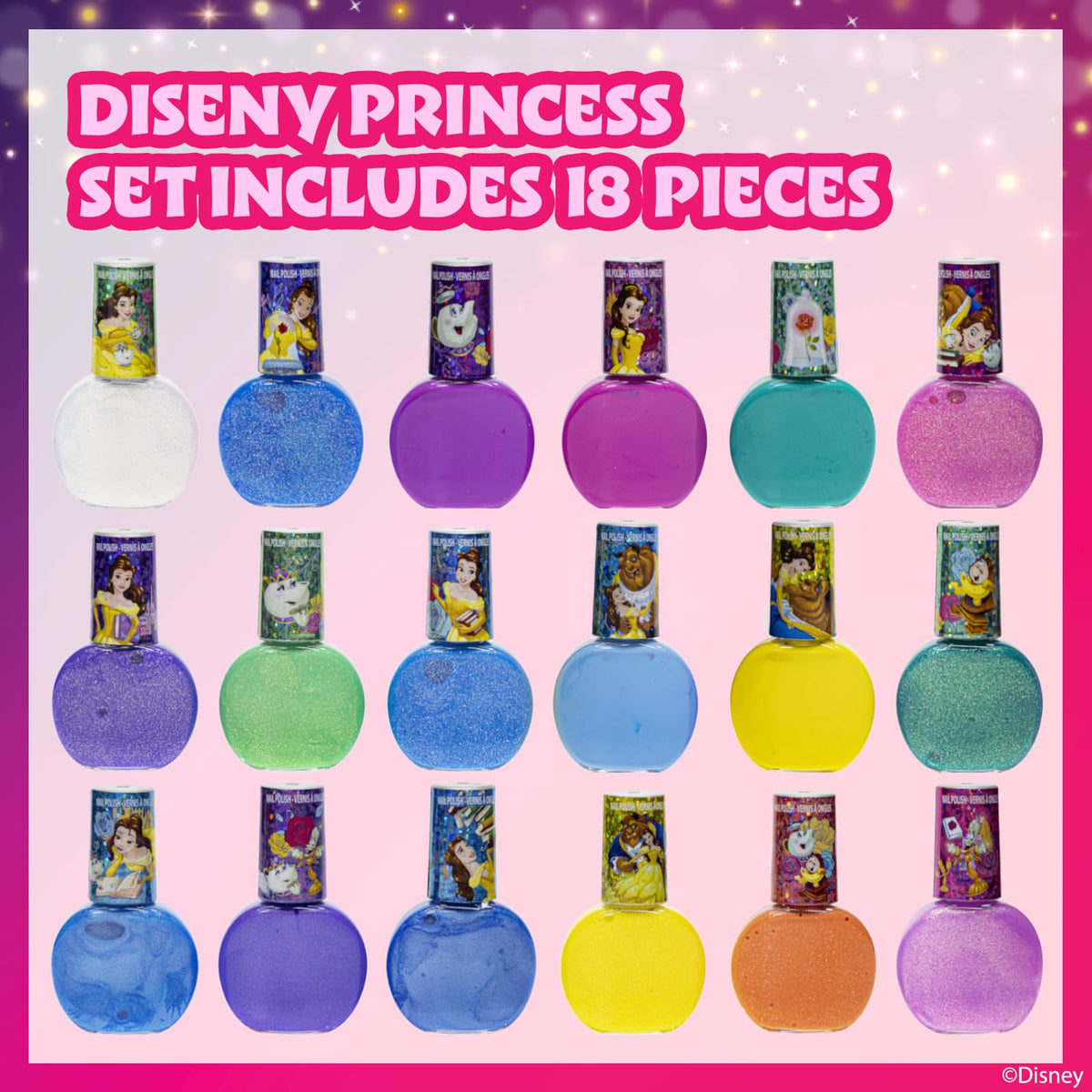 Townley Girl open kit layout with organized bottles and colors for quick selection