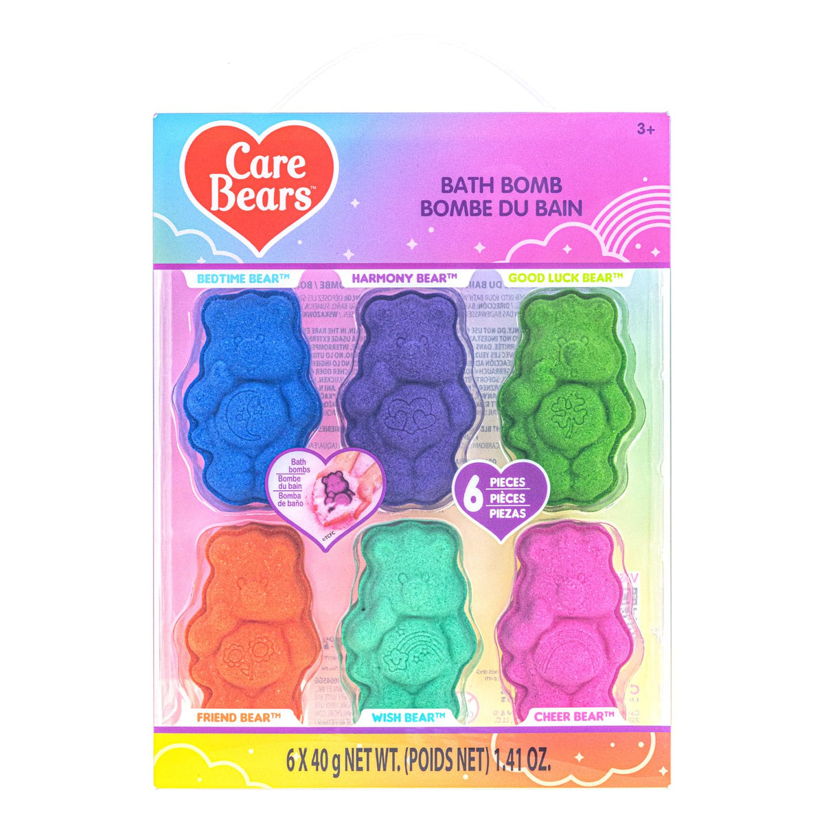 Townley Girl front packaging showing six colorful Care Bears and product benefits