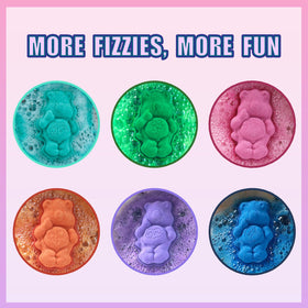 Townley Girl textured surface detail of a Care Bears bath bomb for safe grip