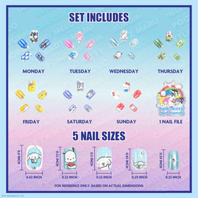 Townley Girl close-up of Hello Kitty and friends nail art delivering playful character detail