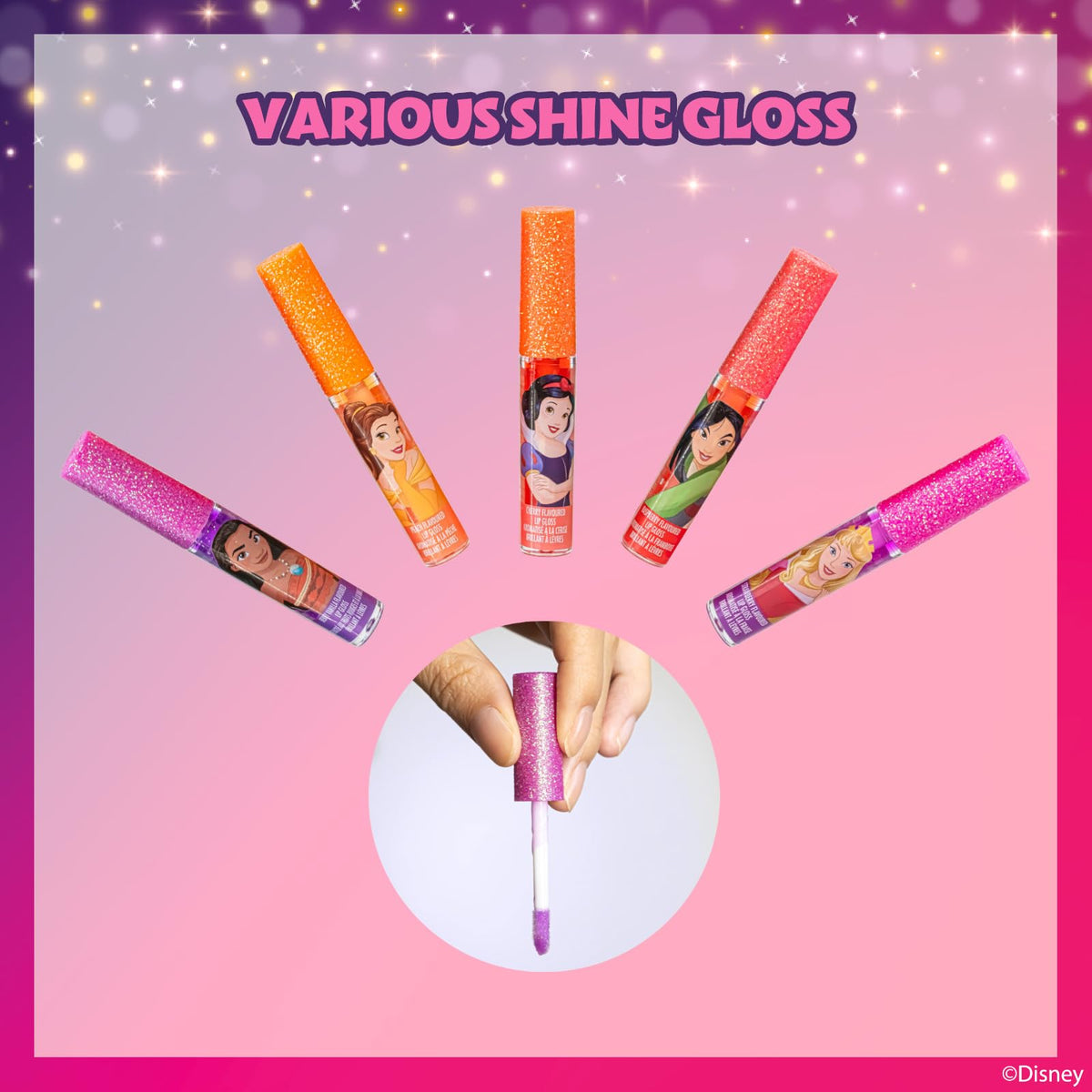 Townley Girl child applying lip gloss demonstrating safe, playful first-makeup use