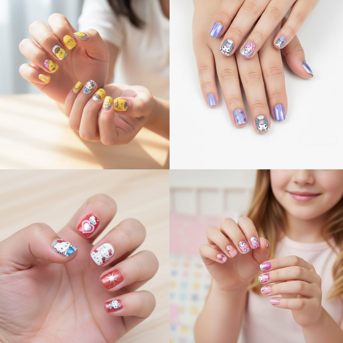 Townley Girl child wearing nails demonstrating safe, fun at-home manicure look