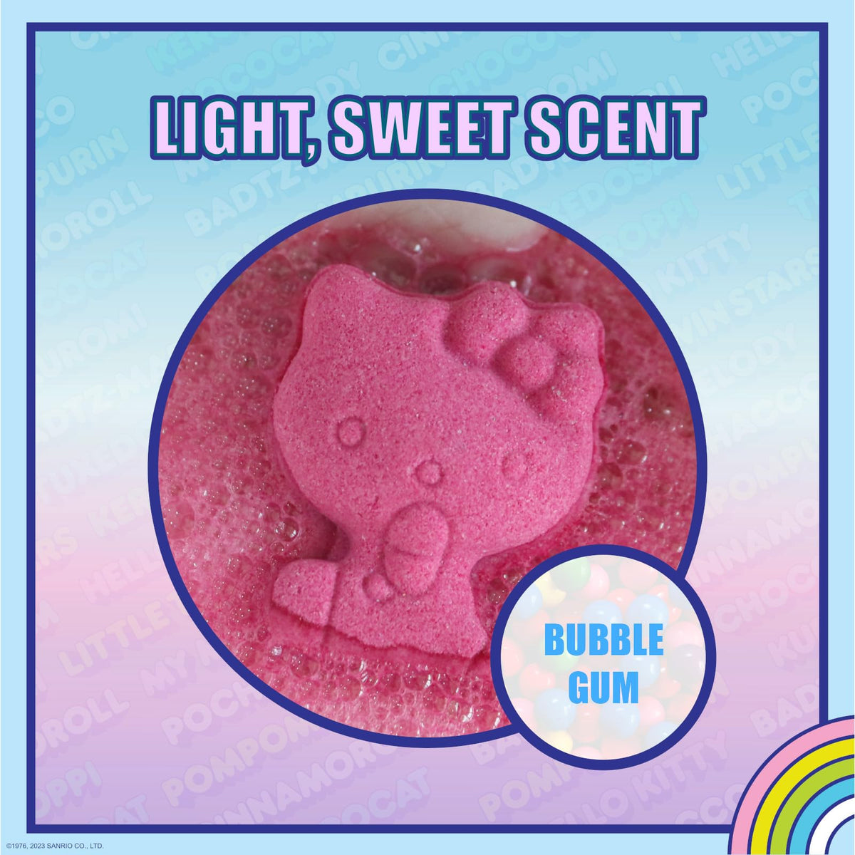 Townley Girl Cinnamoroll bath bomb top view demonstrating shape and finish