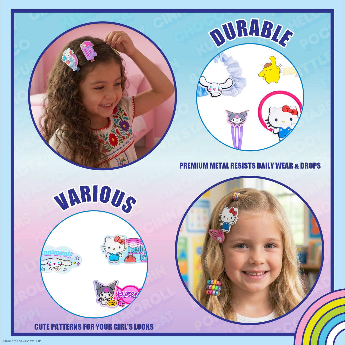 Townley Girl coiled hair ties detail demonstrating stretch and strong grip