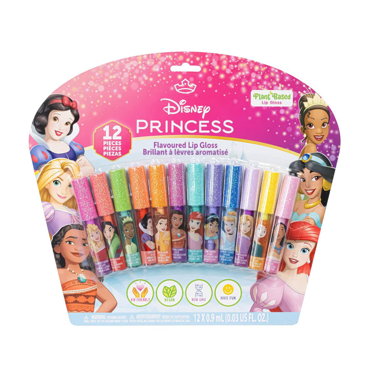 Townley Girl front packaging showing 12 Disney Princess glosses and kid-friendly design