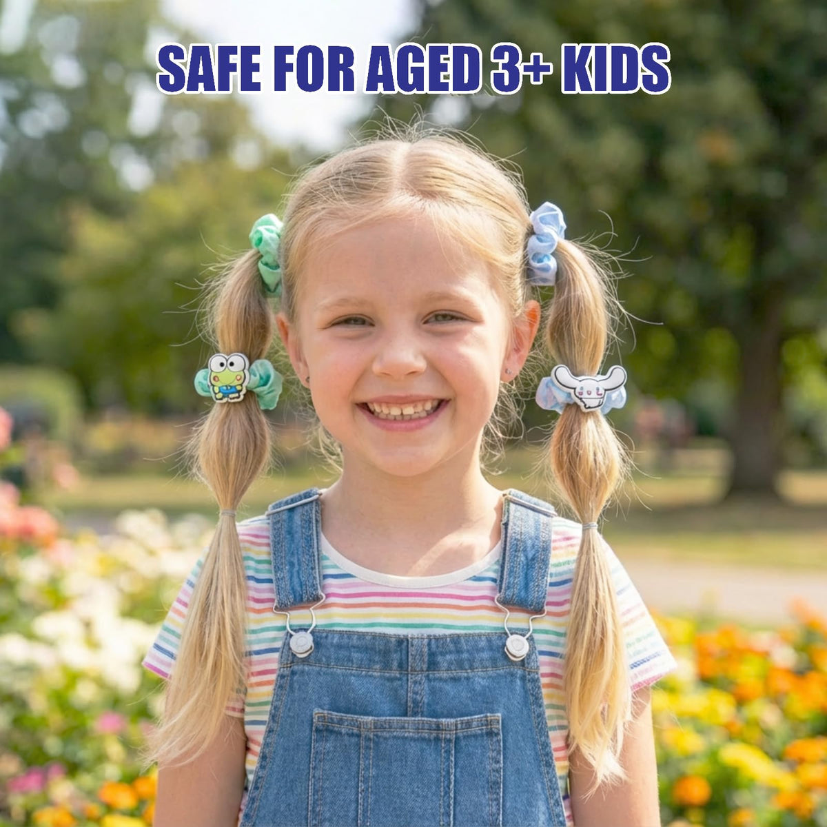 Townley Girl hair accessories in use on a girl showing comfortable, secure styling