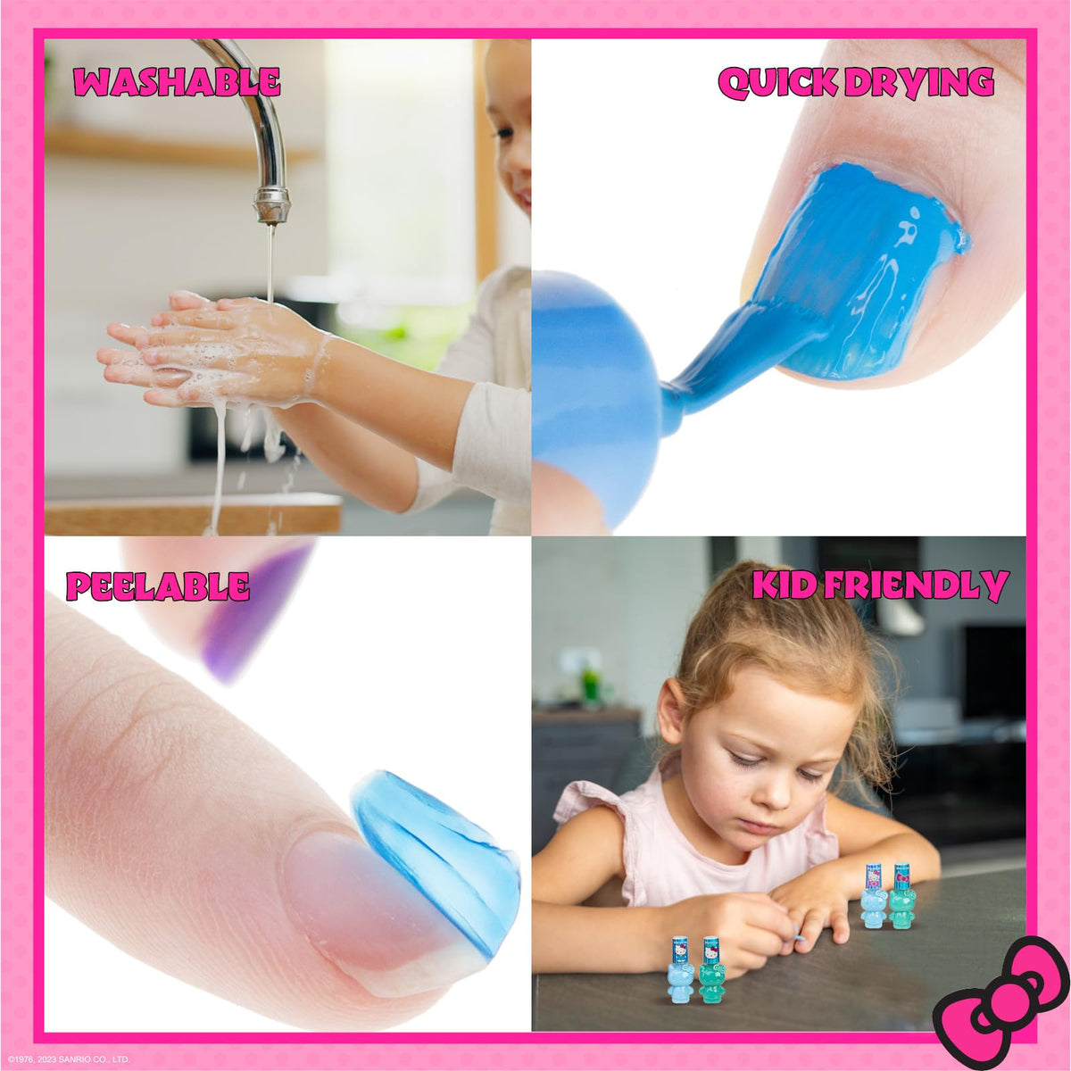 Townley Girl brush applying polish demonstrating smooth coverage and quick-dry benefit