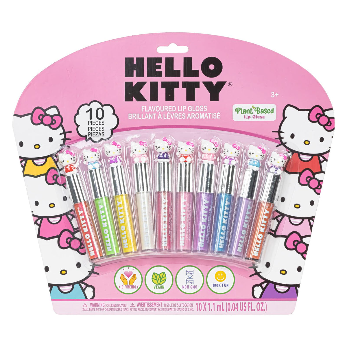 Townley Girl front packaging showing Hello Kitty tubes and colorful set — safe party favor