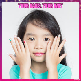 Townley Girl child model showing painted nails in lifestyle scene for imaginative play