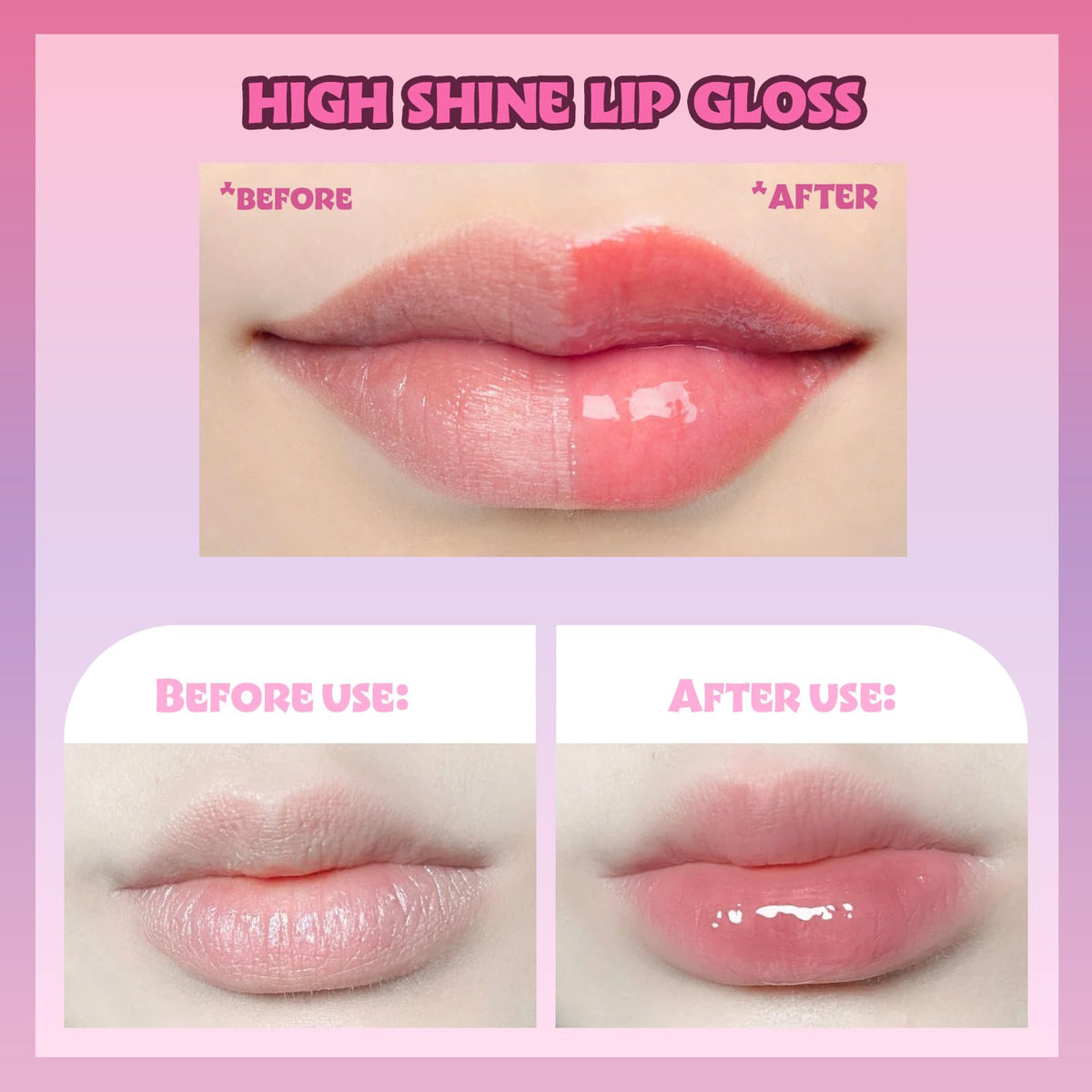 Townley Girl Minnie three gloss swatches showing glossy texture and colorful finishes