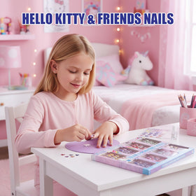 Townley Girl nail file beside tips illustrating easy trimming and custom fit help