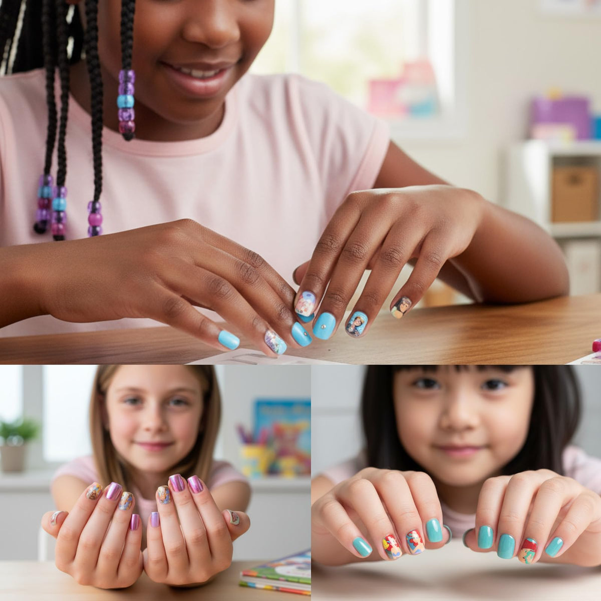 Townley Girl included nail file alongside press-on nails, helps trim and customize fit
