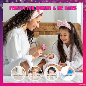 Townley Girl nail separators and polish bottles arranged for organized pedicures