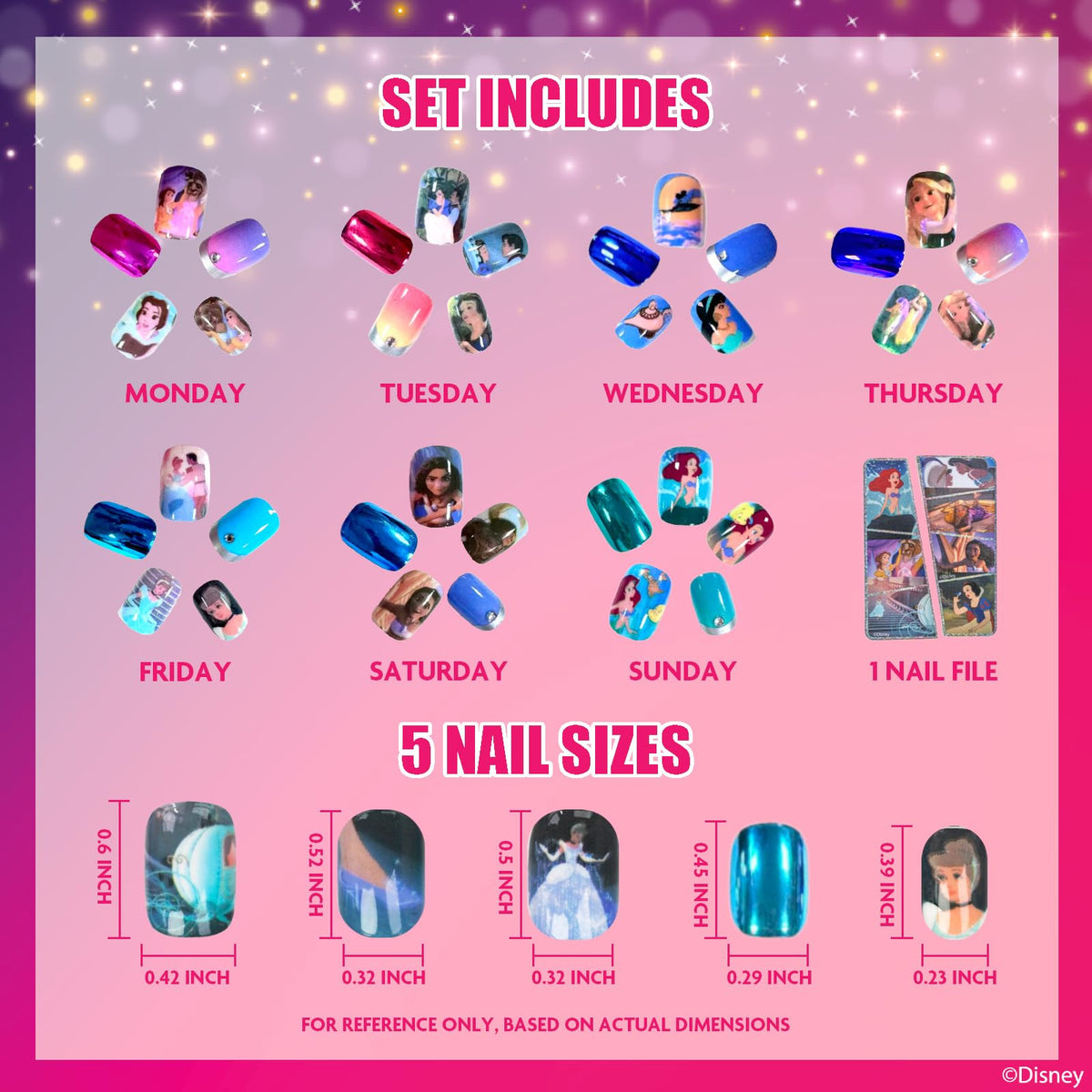 Townley Girl opened kit with all 84 nails displayed, easy selection and creative options