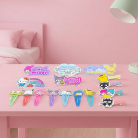 Townley Girl printed motifs and label showing Hello Kitty and playful character designs