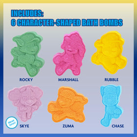 Townley Girl close-up of a Paw Patrol character bath bomb, playful details visible