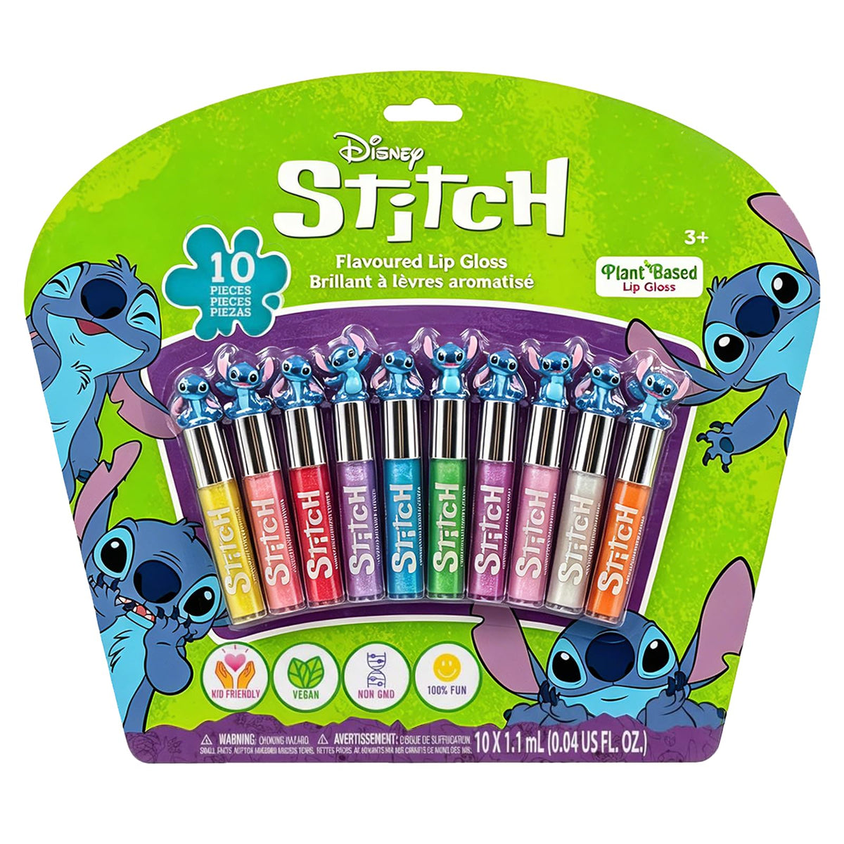Townley Girl front packaging showing Stitch and ten glosses for party-ready fun