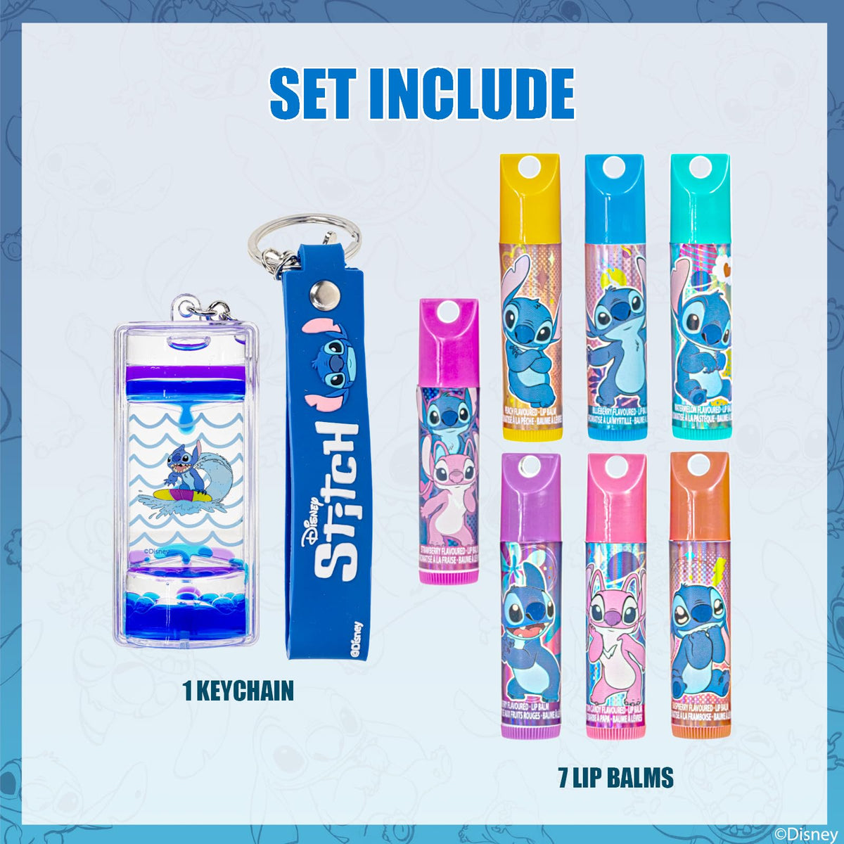 Townley Girl keychain pod closed clipped to backpack demonstrating easy carry