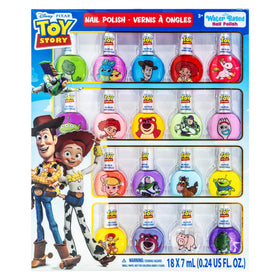 Townley Girl front packaging showing 18 Toy Story polish bottles and bright colors