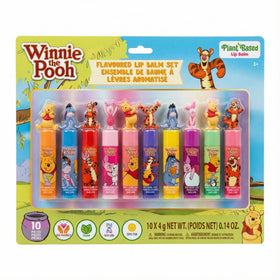 Townley Girl front packaging showing ten Pooh-themed balm tubes for gifting