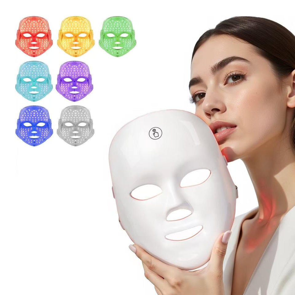 TOYHIS front view of LED face mask showing lights and shape for at-home therapy