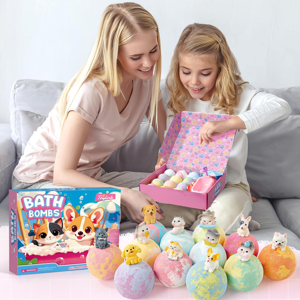 Toylink gift display in bathroom setting, showcasing attractive presentability
