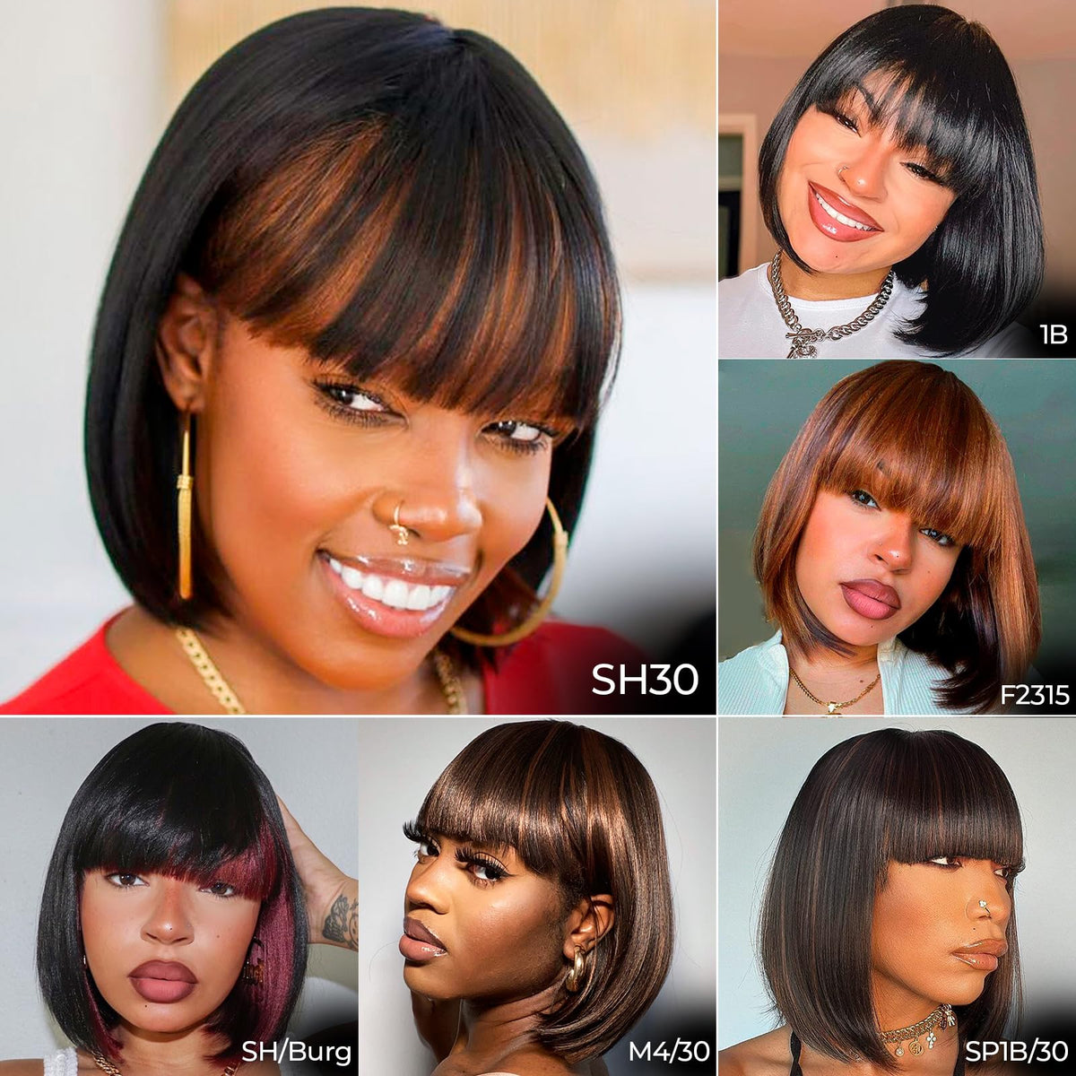 ToyoTress bob wig side profile displaying straight light yaki texture and silhouette