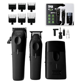 TPOB clippers front view showing controls and blackout finish, durable feel