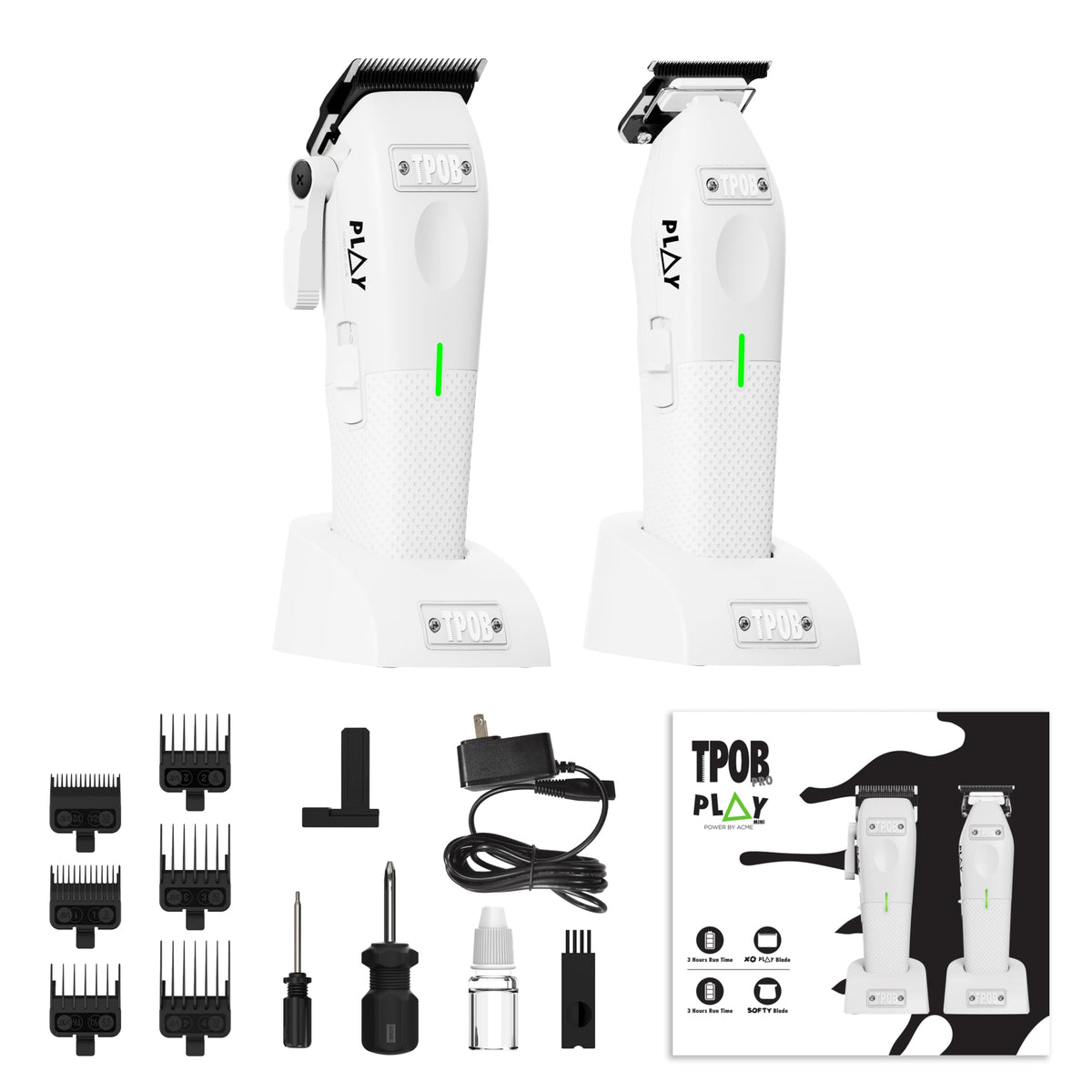 TPOB Mini Play front view showing compact whiteout design and professional look