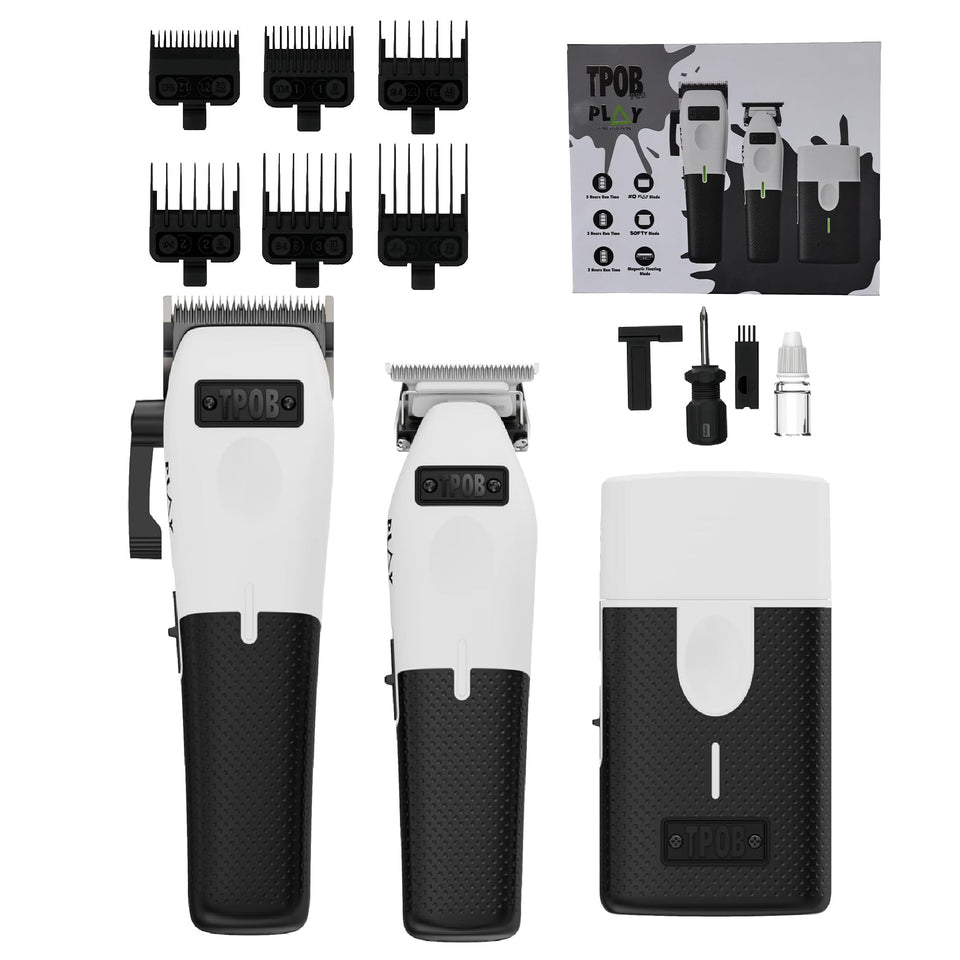 TPOB clipper front view showing sleek white body and professional look