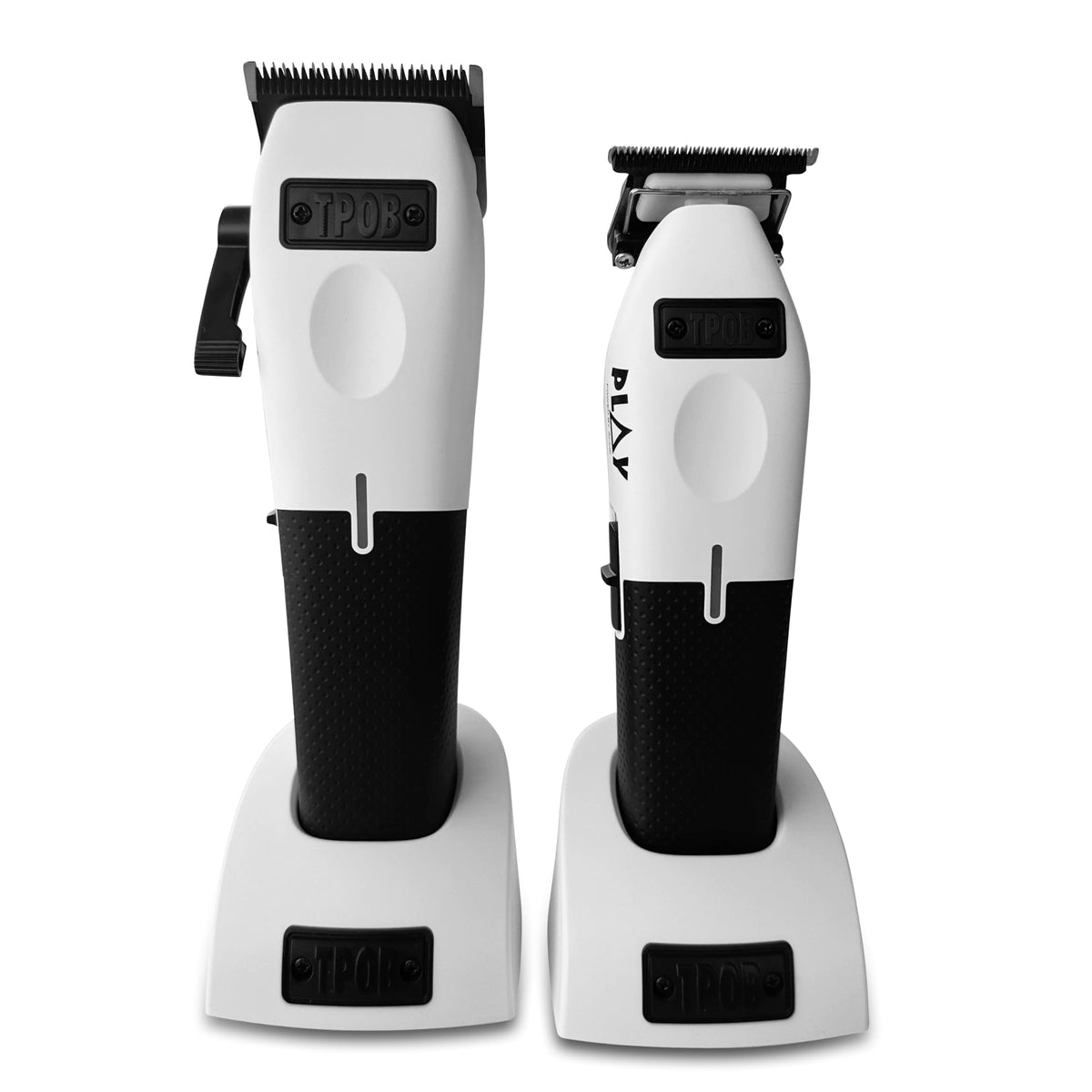 TPOB XO PLAY blade close-up with oil reservoirs to reduce friction and extend sharpness