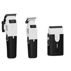 TPOB trimmer close-up of XO PLAY blade with reservoir for longer lubrication
